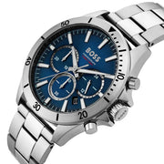 Hugo Boss Men’s Watch – Model 1514069 | Elegant Silver Stainless Steel with Blue Dial