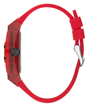 Guess Men's Watch – Model GW0203G5 | Phoenix Collection – Bold Square Design with Red Silicone Strap