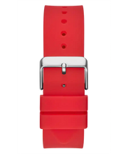 Guess Men's Watch – Model GW0203G5 | Phoenix Collection – Bold Square Design with Red Silicone Strap